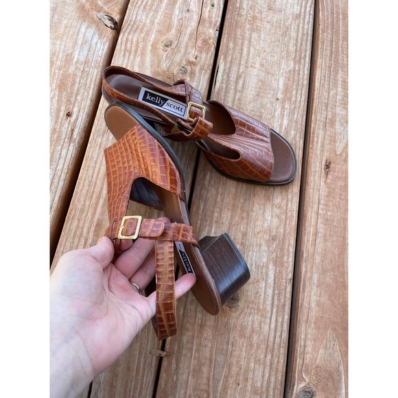 Kelly Scott Women Block Heel Sandals Size 9W - Picture 2 of 6